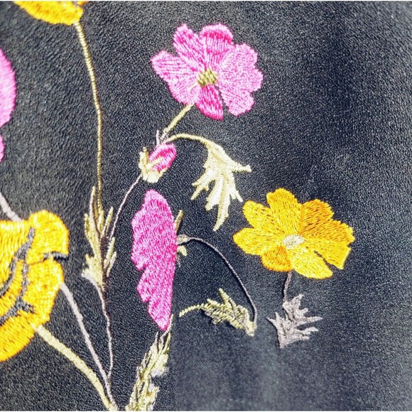 Blue Rain Top Women's S Off Shoulder Flutter Sleeve Netting Embroidery Baby Doll - Picture 5 of 12